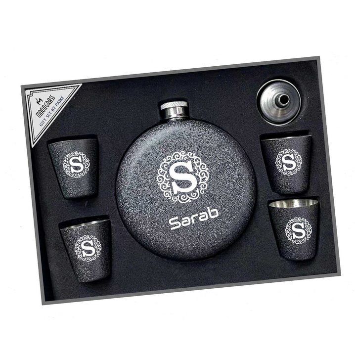2607 HIP FLASK SET BLACK