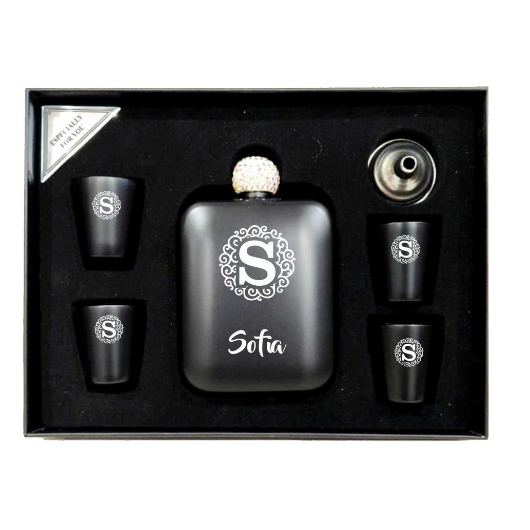 2608 HIP FLASK SET BLACK