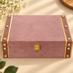 TRUNK BOX VELVET 7X10.5X3.5 PINK