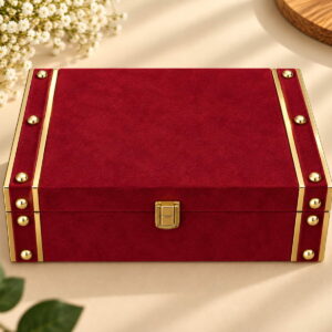 TRUNK BOX VELVET 7X10.5X3.5 MAROON