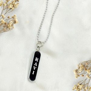 2414 NAME PENDANT SILVER BORDER