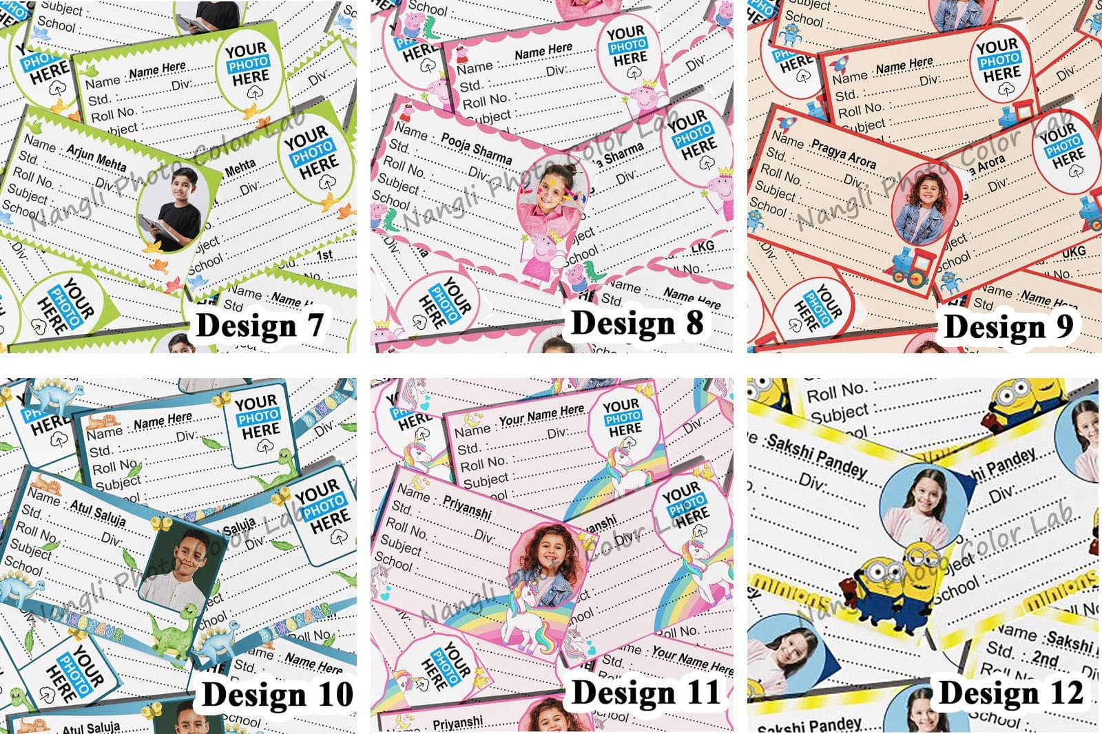 CUSTOMISED BOOK STICKERS ( DESIGN 7 TO 12 )