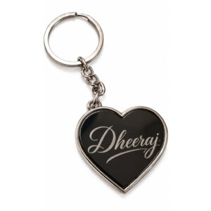 KEYRING METAL GLASS HEART SHAPE